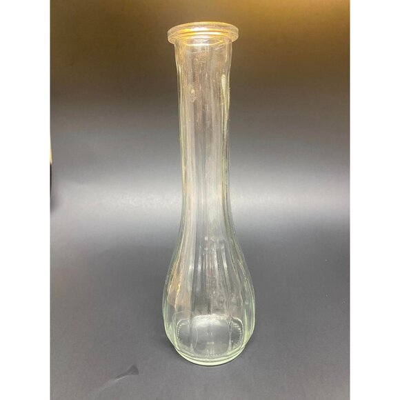 Set Of 6 Vintage Clear Glass Bud Vases 8 3/4" Tall Wedding Shower Decor Crafts - Picture 3 of 3